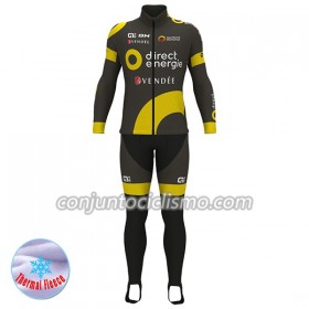 Conjunto Maillot + Culotte largo con tirantes Invierno Termico 2017 Direct Energie N001